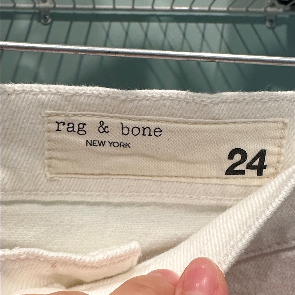 Rag & Bone optic white high rise slim straight Denim Jeans - Picture 6 of 8